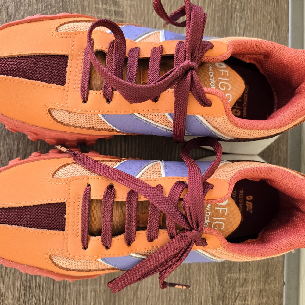 Figs New Balance Orange and Burgundy Sneakers